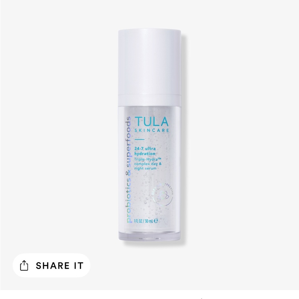 TULA White Skincare Serum with Pump Dispenser